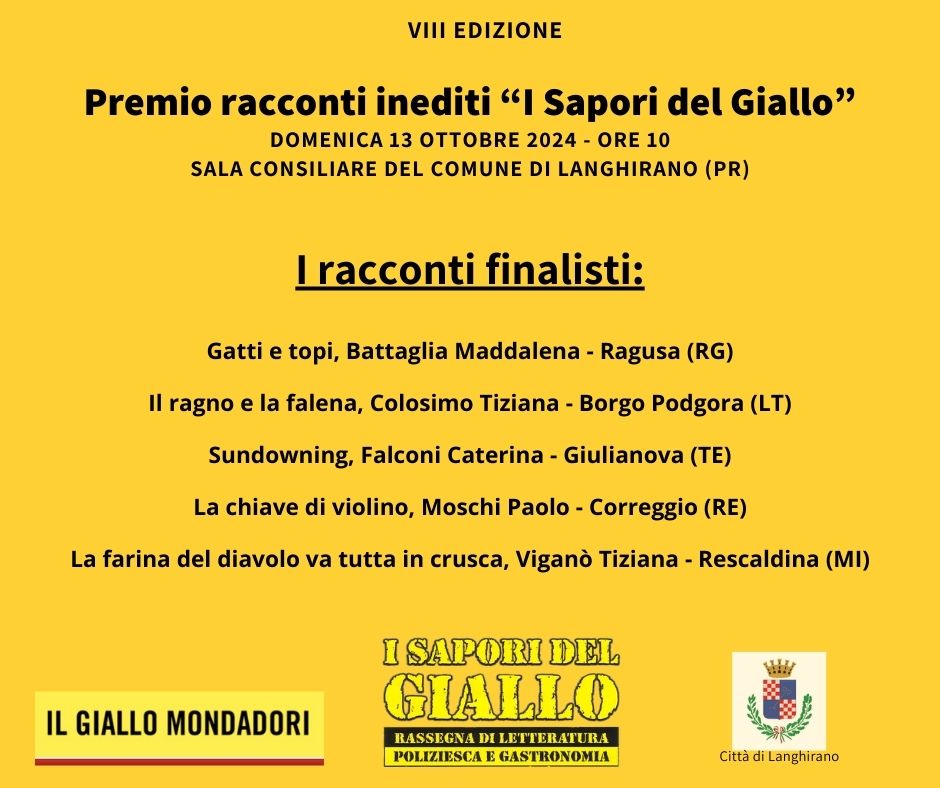 Premio racconti inediti Mondadori- I Sapori del Giallo 2024. Il racconto vincitore.